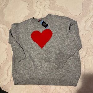 Vince Camuto Gray Sweater with Red Accent